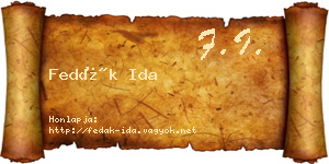 Fedák Ida névjegykártya